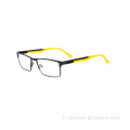 Universal Luxury Unisexe Full-Rim Rectangle Spectacles Frames Fashion Metal Eyeglass